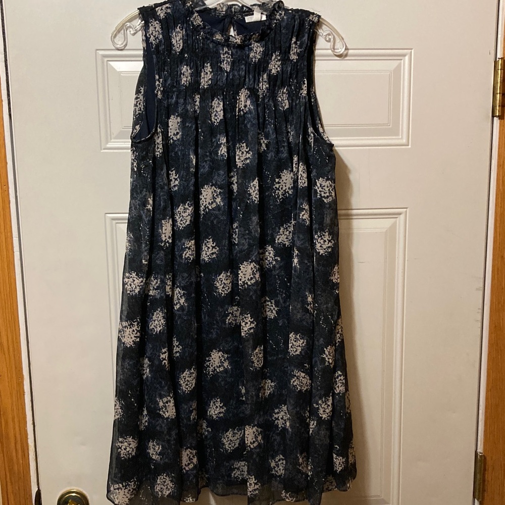 Joie Navy and White Sleeveless Dress M‎